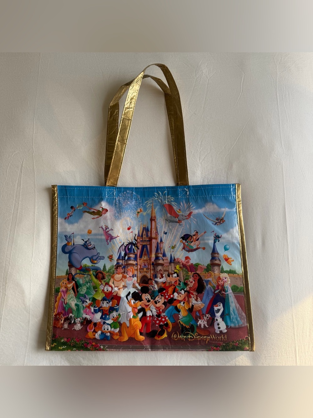 Walt Disney World 2026 Storybook Characters Reusable Large Tote Bag